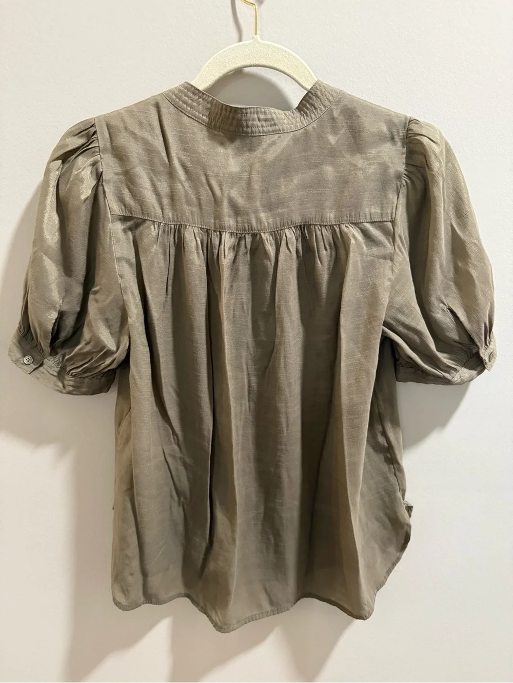 Banana Republic Olive Taupe Short-Sleeve Button Henley